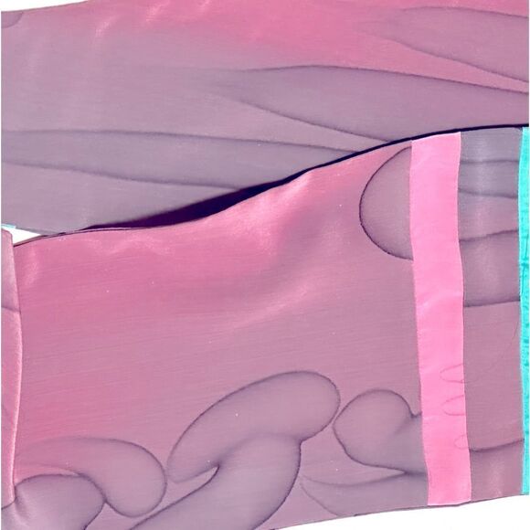 Hand painted silk scarf belt violets, blues, purple artist made signed DARA - Picture 4 of 6